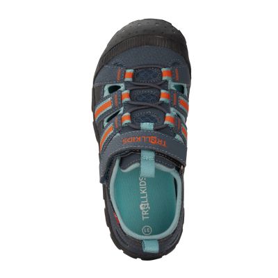 7. Sandały sportowe dziecięce dla chłopca/dziewczynki Trollkids Kids Sandefjord Sandal XT dark navy/dusky turquoise/glow orange (668-110)