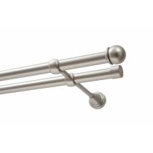KARNISZ PODWÓJNY FI 19 MM CHROM SATYNA 240 CM GAŁKA MAX  KOWALSKI