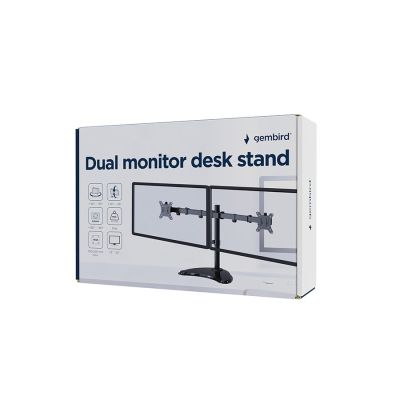 5. GEMBIRD STOJAK BIURKOWY NA DWA MONITORY (REGULOWANY) 13”-32”, DO 8 KG