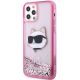 2. Etui Karl Lagerfeld Glitter Choupette Head na iPhone 12 / iPhone 12 Pro - różowe