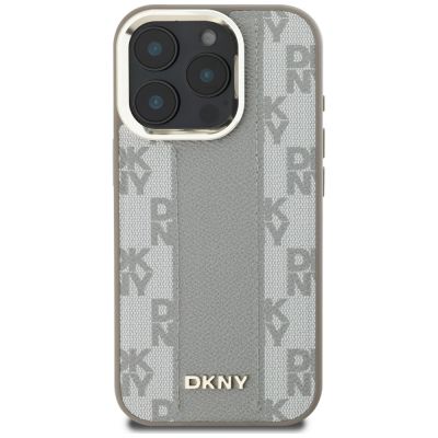3. Etui DKNY Checkered Pattern Magsafe na iPhone 16 Pro - beżowe