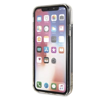 6. Etui Karl Lagerfeld Karl logo Glitter na iPhone X / Xs - czarne