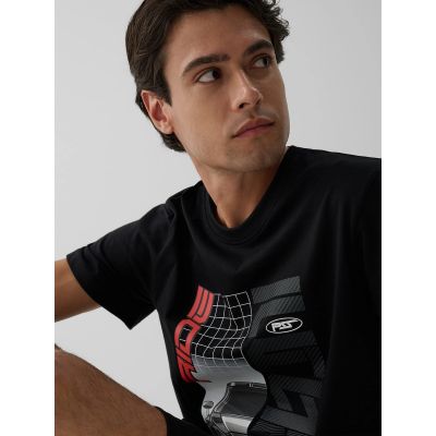 3. T-shirt regular z nadrukiem męski 4F 4FRAW26TTSHM4447-20S