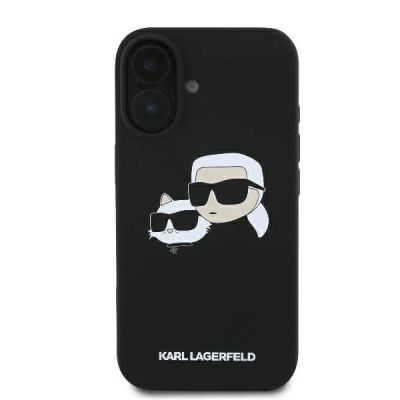 3. Etui Karl Lagerfeld Silicone nauble Heads Print MagSafe na iPhone 16 - czarne