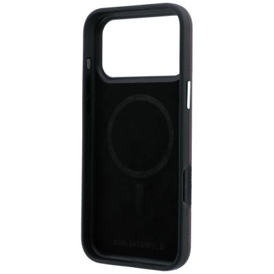 7. Etui Karl Lagerfeld Grained Elongated Logo MagSafe na iPhone 17 Pro Max / 18 Pro Max - burgundowe