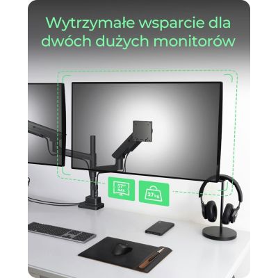 2. ICY BOX IB-MS702-T uchwyt / stojak do monitorów 144,8 cm (57") Biurko Czarny
