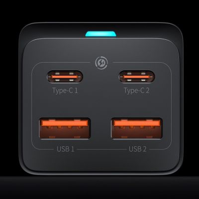 15. Baseus GaN3 Pro szybka uniwersalna ładowarka sieciowa GaN 2 x USB Typ C / 2x USB 100W PD3.0, QC4.0+, AFC czarny (CCGP000101)