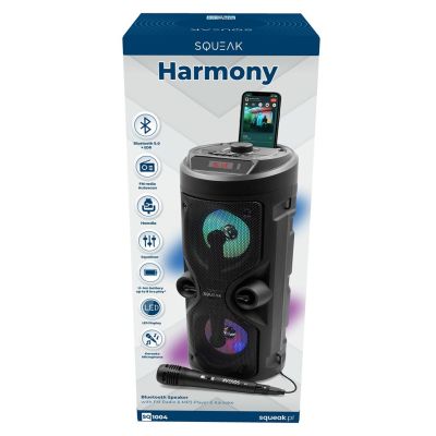 5. SQUEAK GŁOŚNIK KARAOKE HARMONY BLUETOOTH 5.0, RADIO FM, MICROSD, AUX, USB SQ1004