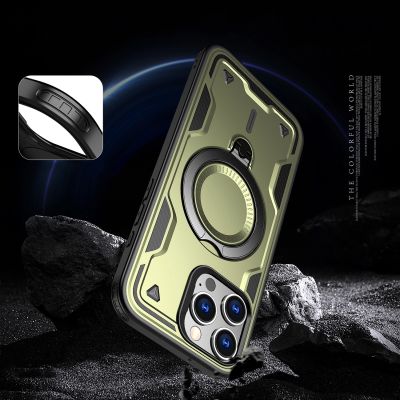 5. Etui Hybrid Armor Trendy z MagSafe na iPhone 16 Pro - zielone