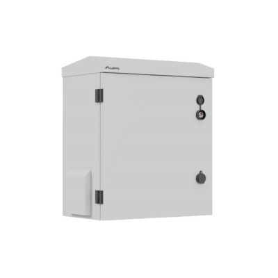7. Lanberg WAH1-4250-00S szafa Rack wisząca 10" hermetyczna IP55 do montażu na ścianie/słupie 420x300x500 szara (złożona)