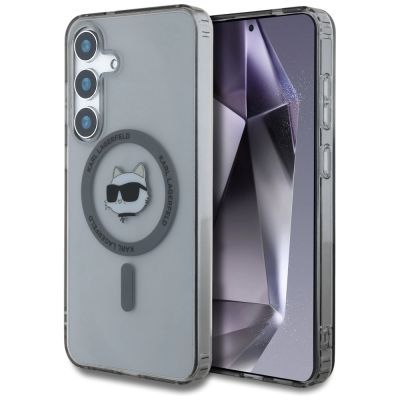 Etui Karl Lagerfeld Button Choupette Head Printed Logo MagSafe Samsung Galaxy S25 czarny