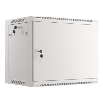 Szafa instalacyjna Rack wisząca 19" 9U 600x450 szara drzwi metalowe LANBERG (Flat Pack)