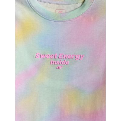 6. T-shirt z nadrukiem dla dziewczynek 4F 4FJRSS26TTSHF3826-90A