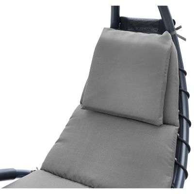 3. LEŻAK FOTEL Z PARASOLEM BERGAMO 200x125x180CM SZARY