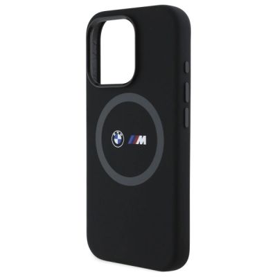 6. Etui BMW M Silicone Printed Ring MagSafe na iPhone 16 Pro Max - czarne