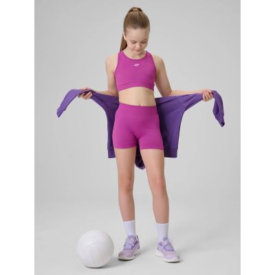 Legginsy krótkie sportowe bezszwowe dziewczęce 4F 4FJRSS26TFSTF140-53S
