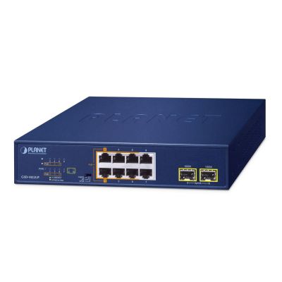 2. PLANET 2-Port 10/100/1000T 802.3bt Nie zarządzany Gigabit Ethernet (10/100/1000) Obsługa PoE Niebieski