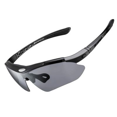 2. Okulary rowerowe Rockbros 10003 polaryzujące - czarne