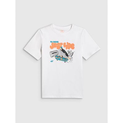 6. T-shirt bawełniany chłopięcy 4F 4FJRSS26TTSHM4171-10S