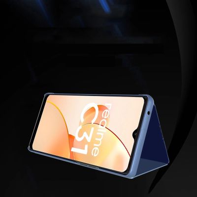 3. Clear View Case etui Realme C31 pokrowiec z klapką czarne