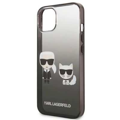 6. Etui Karl Lagerfeld Gradient Ikonik Karl&Choupette na iPhone 13 mini - czarne
