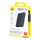 7. Powerbank Baseus EnerFill FP11 10000mAh 15W (z czarnym kablem Simple USB-C - USB-C 20V/3A 30cm) - czarny