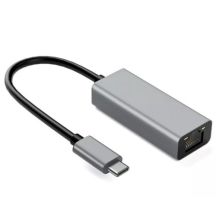 Adapter aluminiowy RJ45 do USB Typ-C 10/100/1000 Mb/s