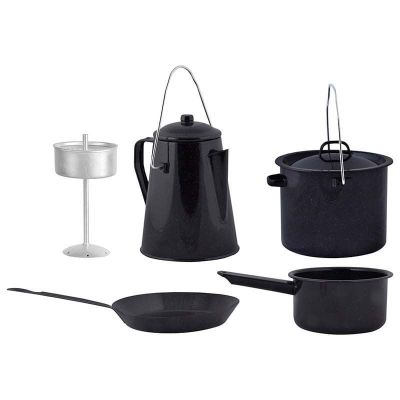 9. Esschert Design FF215 kampingowy przybór kuchenny Zestaw Czarny