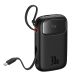 5. Powerbank Baseus QPow 2 30W 10000mAh z wbudowanymi kablami USB-C - czarny