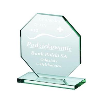 4. Trofeum szklane grawerowane