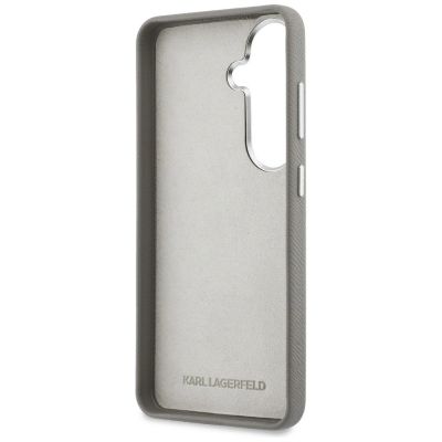 7. Etui Karl Lagerfeld Saffiano Double Heads Metal na Samsung Galaxy S26 - srebrne