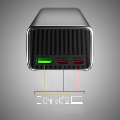 4. Powerbank SBS 10000mAh PD 35W z wyświetlaczem LCD - szary