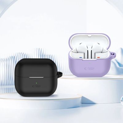 3. Etui Tech-Protect Silicone Hook na Samsung Galaxy Buds 3 / 3 FE / 3 Pro - fioletowe