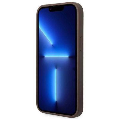 5. Etui Guess 4G Stripe Collection na iPhone 14 Plus / 15 Plus 6.7" - brązowe