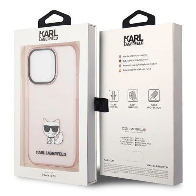 8. Etui Karl Lagerfeld Choupette Body na iPhone 14 Pro 6,1" - różowe