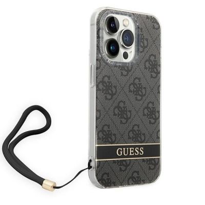 3. Etui Guess 4G Print Strap na iPhone 14 Pro - czarne