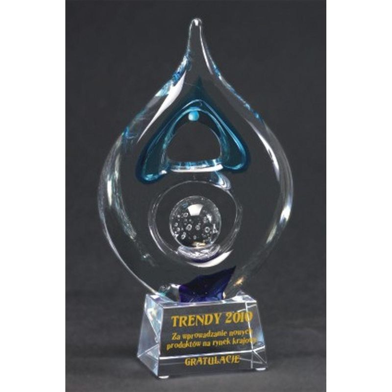 7. Trofeum szklane grawerowane +wypełnianie farbą