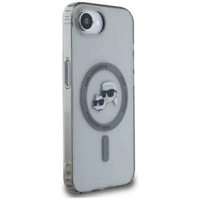 4. Etui Karl Lagerfeld IML Metal Karl & Choupette Heads MagSafe na iPhone 16e - czarne