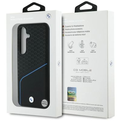 8. Etui BMW Leather Textured and Smooth MagSafe na Samsung Galaxy S25 - czarne