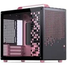 Jonsplus Z20 Micro-ATX Gehäuse, mit Tragegriff - schwarz/pink