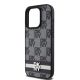 6. Etui DKNY Leather Checkered Mono Pattern & Printed Stripes na iPhone 15 Pro - czarne