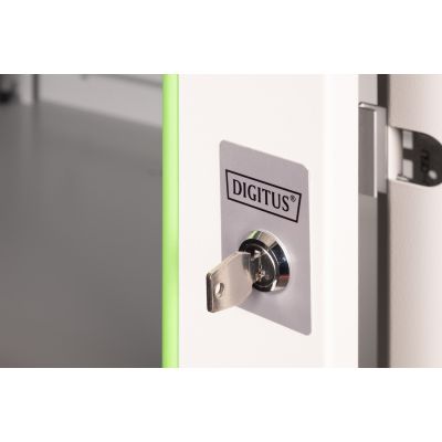 12. Digitus Szafa sieciowa wisząca Unique 19" 7U rack 600x450, drzwi szyba, szary, niedzielona, złożona, 100kg