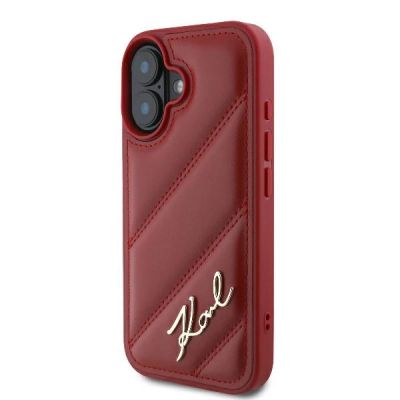 2. Etui Karl Lagerfeld Diagonal Quilted Script na iPhone 16 - czerwone
