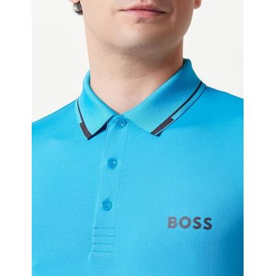3. Koszulka Polo męska BOSS Paul Pro Turquoise/Aqua slim fit turkusowa (50506203-442)