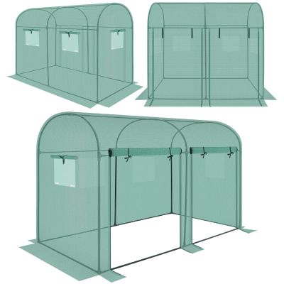 SZKLARNIA TUNEL OGRODOWY DWA WEJŚCIA DO POMIDORÓW I OGÓRKÓW 200x100x180CM ZIELONY