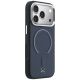 4. Etui Mercedes Leather 3D MagSafe na iPhone 17 Pro - granatowe