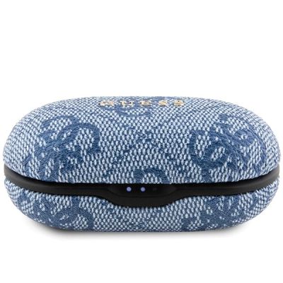 2. Słuchawki Bluetooth TWS Guess 4G Metal ze stacją dokującą ENC - niebieskie