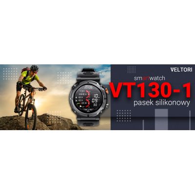 11. Smartwatch VELTORI VT130-1 Czarny Pasek Silikonowy