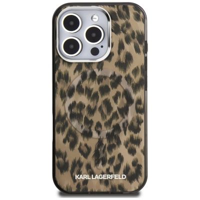 3. Etui Karl Lagerfeld IML Leopard Pattern MagSafe do iPhone 16 Pro Max - brązowe