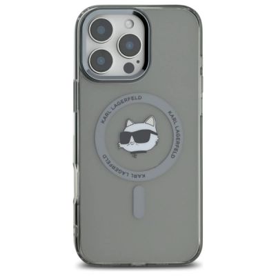 3. Etui Karl Lagerfeld IML Metal Choupette Head MagSafe na iPhone 16 Pro Max - czarne